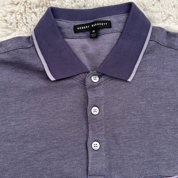 Robert Barakett Polo Findlay Short Sleeve Shirt Heathered Purple Size M - Picture 4 of 7